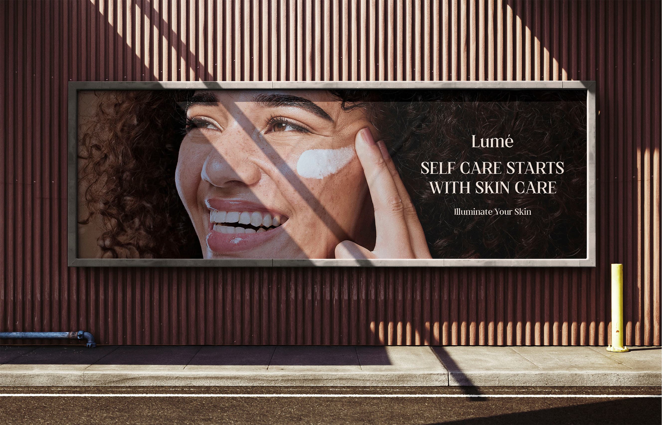 Lumé Skincare billboard reading Self Care Starts With Skin Care